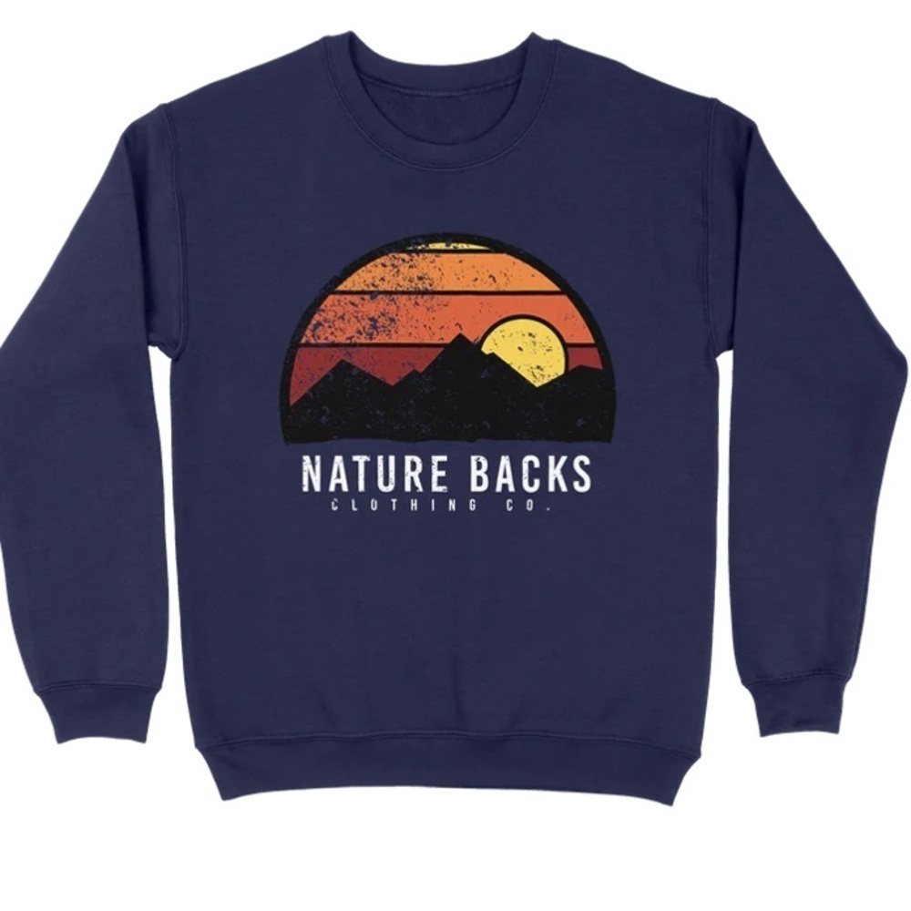 Nature backs clothing co navy crewneck sweatshirt
